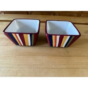 Pampered Chef Simple Additions Striped Colored 4" Bowls